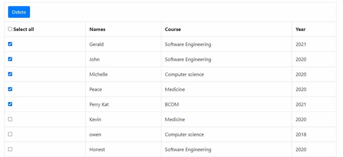 how to delete multiple records in php